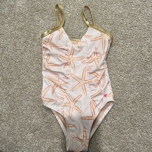 Pink Chicken bathing suit 12/18 month. Perfect shape! Starfish!